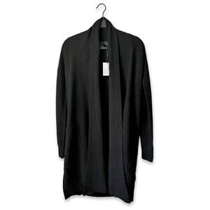 $348 Hatch Black Cardigan Cashmere Wool Long One Size Sweater NEW Womens